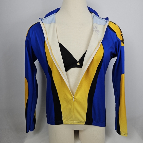 Voler women's Size 3XL 3/4 Zip Cycling Jersey Made in USA Blue Yellow and black - Picture 3 of 15